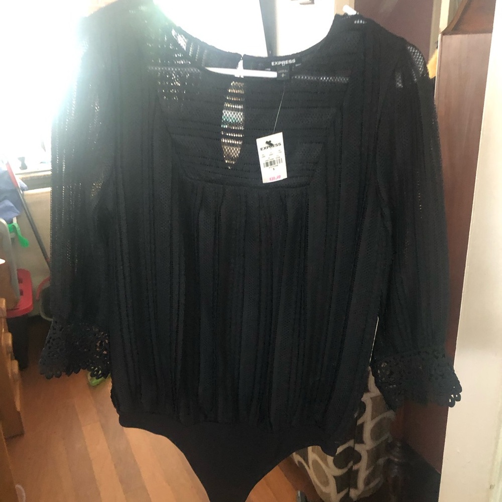 Express Black Lace Bodysuit